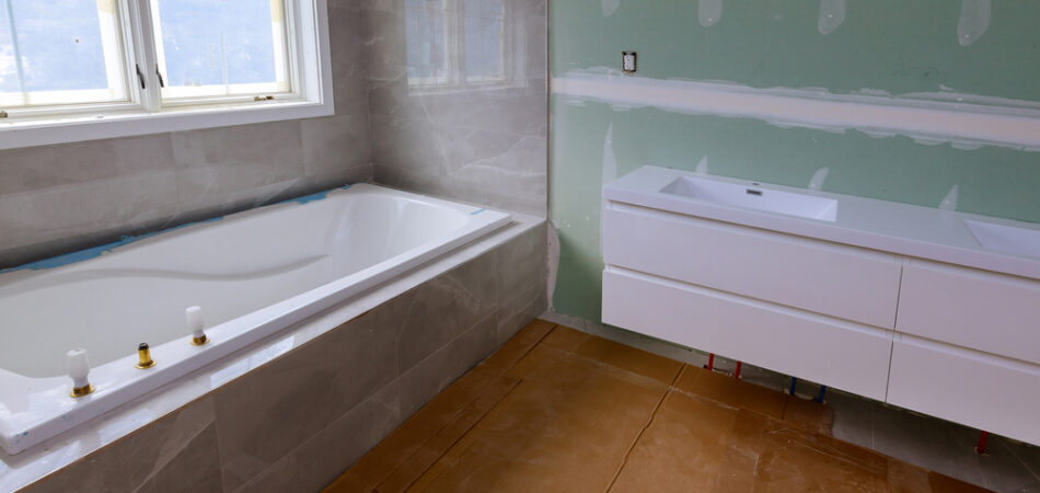 Master,bathroom,with,new,under,construction,bathroom,interior,drywall,ready